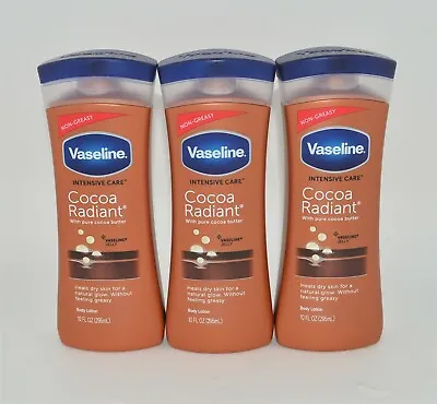 3 Vaseline Intensive Care Cocoa Radiant Hand And Body Lotion 10 OZ • $11.99
