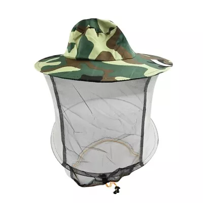 Camouflage Pattern Beekeeper Bee Honey Hat Head Protector Cap With Mesh Mask • £9.01