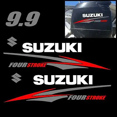 Suzuki 9.9 Hp FourStroke Outboard Decal Kit Replacement Decals REMIX • $41.99