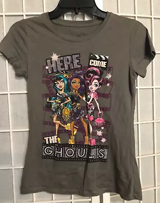 Girl's Monster High Short Sleeve Top HERE COME THE GHOULS Size LARGE • $5.99