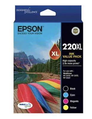 $70 • Buy Epson 220XL Ink Value Pack BRAND NEW GENUINE