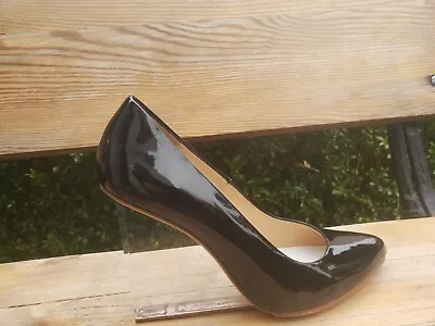 Maison Martin Margiela For H&M Invisible Wedge Black Glossy Heels!BREATHTAKING!! • $99.99