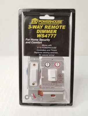 X-10 POWERHOUSE 3-WAY WALL Remote DIMMER MODULE WS4777 Home Security WHITE New • $16.99