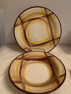Vernon Metlox Pottery Ware Organdie Hand Painted Soup Bowl And Plate  Vintage • $18