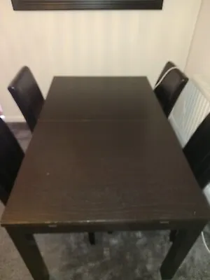 Ikea Black Brown Burjsta Extendable Dining Table  • £40