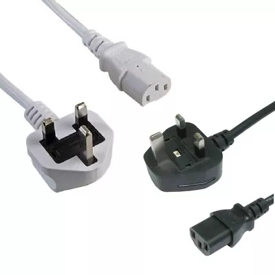 Kettle Lead Power Cable Cord UK Plug To IEC C13 For PC Monitor TV 1m To 10m Lot • £4.99