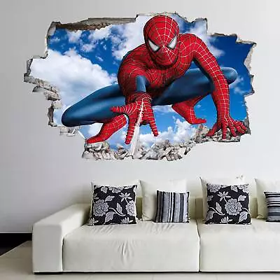 Superhero Wall Art For Spiderman Fans: Decal Sticker Mural Poster Print • £3.99