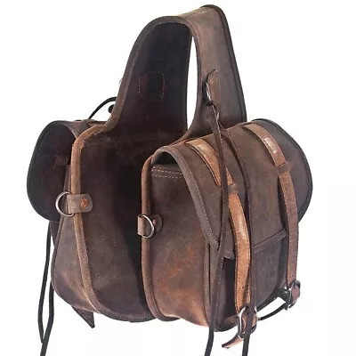 Leather Western Vintage Handmade Saddle Bag For Horse -Premium Quality (A&S) • $149
