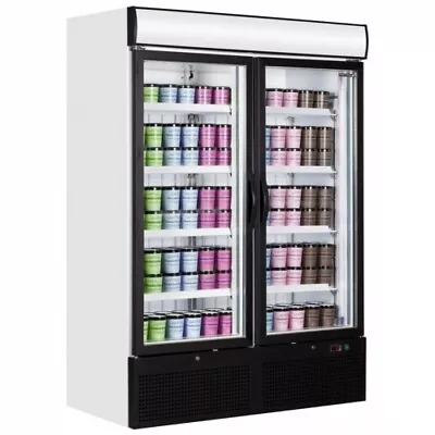 £2960 • Buy Big 2 Double Glass Door Display Freezer  Auto Defrost Nf5000g & Free Delivery 