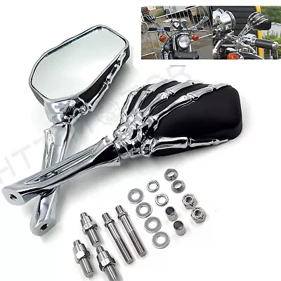 For Honda Cb Cbr Rebel Shadow Mangna Vt Vtx 1300 1800 Claw Skeleton Hand Mirrors • $59.39