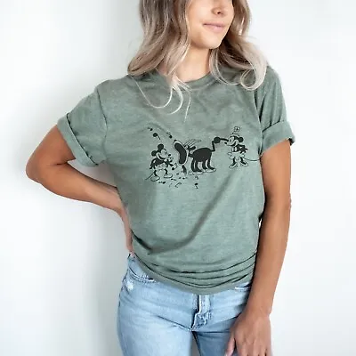 Steamboat Willie Vintage Mickey Mouse Cow Accordion Vintage Retro Tshirt  (PDM)  • $20.09