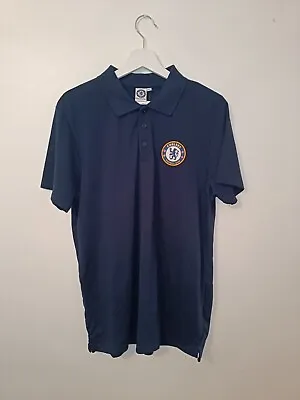 New Official Licensed  Cotton Mix Chelsea Football Club Navy Blue Polo Shirt L • £10