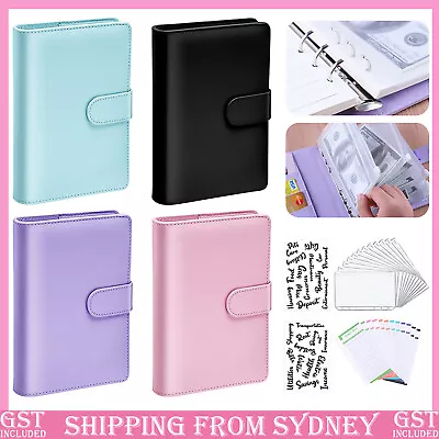 1PC A6 PU Leather Notebook Binder Budget Planner Organizer Cover Cash Pockets • $12.98