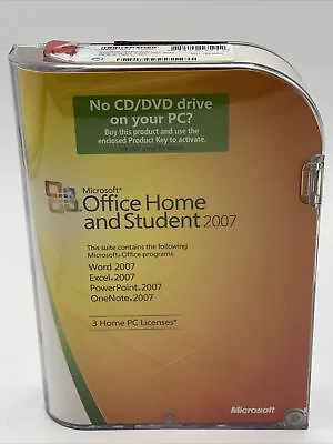 Microsoft Office Home And Student 2007 Win32 CD Software With 3 Home PC Licenses • $40.82