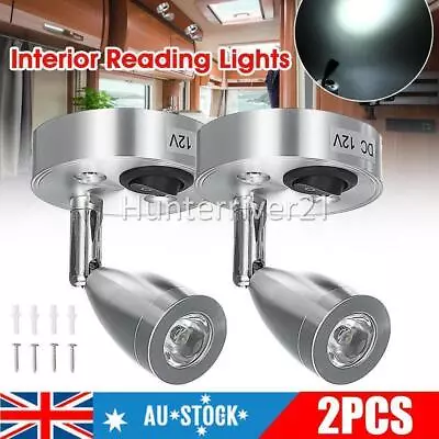 2x LED Spot Reading Lights Switch Camper Caravan Van Boat Interior Light 12V AU • $22.27