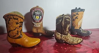 Lot 4 Mini Western Cowboy Boots Resin JPC Nostalgia Nevada Colorado Miniature  • $16.95