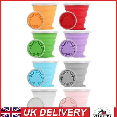 Retractable Drinking Mug Silicone Cup Portable 270mL Collapsible Water Cups • £6.39