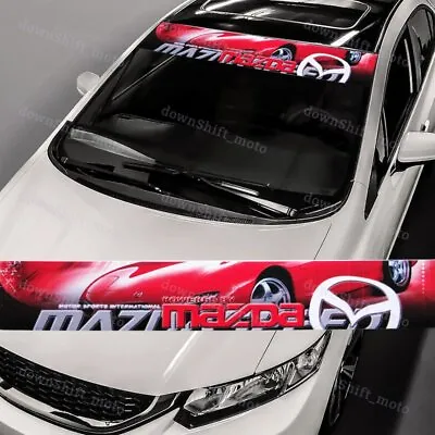 Front Windshield UV-Resistant Vinyl For Mazda Speed Racing Banner Decal Sticker • $12.99