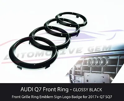 For AUDI Q7 Front Grille Ring Emblem GLOSS BLACK Badge Logo S Line SQ7 2017+ 1 • $53.90