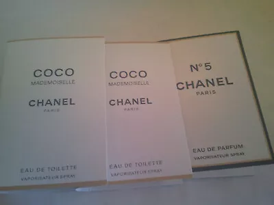 Lot Of 3  X Chanel  Women's Perfume Samples Vials Cards • $49