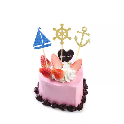 £5.86 • Buy 24pcs Sailing Boat Anchor Cake Topper Cake Picks Cupcake Decor Party Supplies