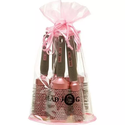 Head Jog Pink Round Ceramic Ionic Brush Set  • £38.95