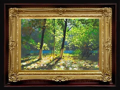 ORIGINAL Oil Painting Handmade Arseni ~ BEAUTIFUL DAY 6  X 4  NO FRAME Art USA • $34.99