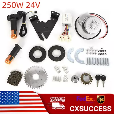 Electric Bicycle Brush Motor Freewheel Electric Bike Conversion Sets 24V 250W • $87.40