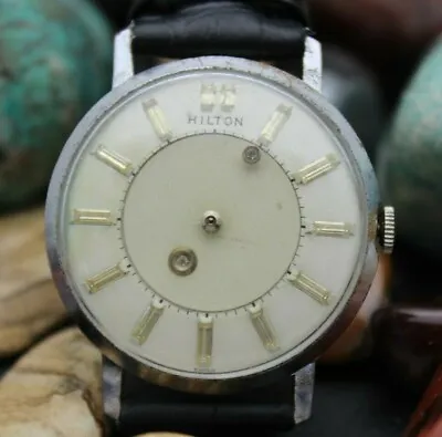 Hilton Mystery Diamond Marker Swiss Vintage Mens Wrist Watch  • $199.99