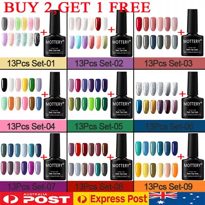 MOTTERY Soak Off Gel Polish 12 Colors UV LED Gel Nail Kit Nail Art Manicure Set • $19.99