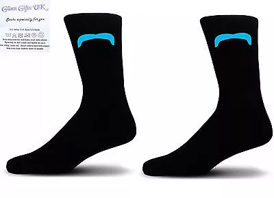 Blue Mexican Moustache-Black Blue Moustache Novelty Socks - Special Socks  • $5.68