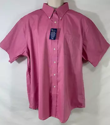 LANDS' END  Original Oxford  Mens 17.5 (sz: XL) Pink Dress Oxford Shirt • $21.99