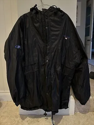 Vintage Polo Sport Ralph Lauren Mens Black Hooded Rain Coat Jacket Size Large • £30