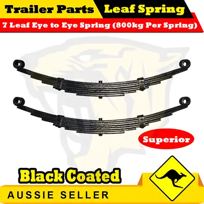 2x 7 Leaf Eye To Eye Springs Trailer Caravan Suspension 45mm X 8mm 1600kg Black • $110