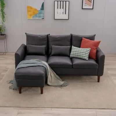 Sectional Sofa  L-Shaped Couch Living Room Convertible Indoor Modular Curved • $275.99