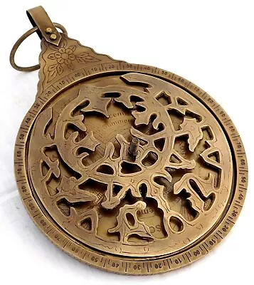 Antique Brass Astrolabe English Globe Navigation Astrological Calendar • $191.08