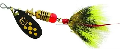 Mepps Black Fury In-Line Spinner 1/8Oz Yellow Dot Blade W/Gray/YellowTail BF1T Y • $9.28