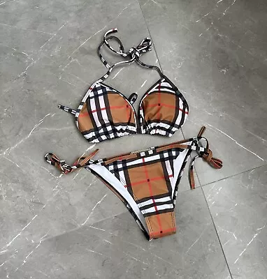 Burberry  Trim Two Piece Bikini Swimsuit Women's Size Large • $210