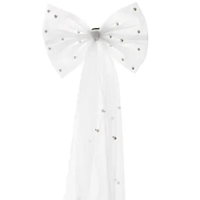 Hair Clip Wedding Bridal Bow Veil White French Barrette Vintage Lace Pearl Ha... • $15.20