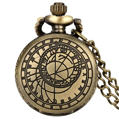 Vintage Style Small Quartz Analog Pocket Watch Necklace Chain For Men Women Gift • $5.76