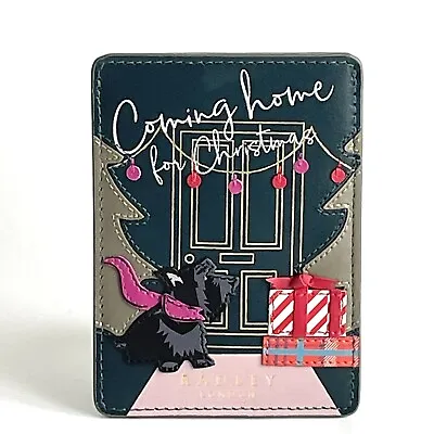 Radley Coming Home For Christmas Leather Travel Card-ID-Credit Card Holder BNWT • £24.50