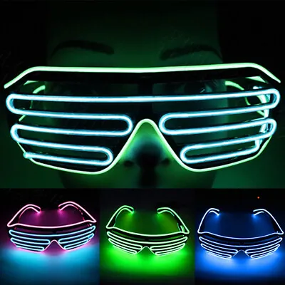 £6.89 • Buy Flashing LED Light Up Glasses Eyewear Shade Nightclub Halloween Party Costume UK