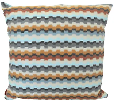 MISSONI HOME CUSHION COVER SILK COTTON BLEND CHEVRONS 40x40cm BARBADOS T60 • £95