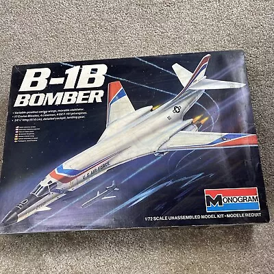 Monogram 1/72 B-1B Bomber Vintage 1983 Open Box  Started Kit • $39.89