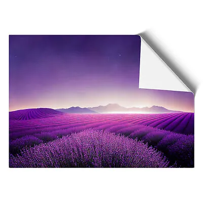 Sparkling Lavender Flower Field Wall Art Print Framed Canvas Picture Poster • £14.95