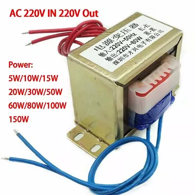 5W/10W/15W/20W-150W Power Transformer AC 220V IN 220V Out 1:1 Safety Isolation • £8.59