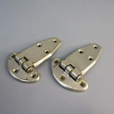 Vintage Lot Of 2 Metal Hinges Silver Tone Cabinet Doors Box Covers 1.5  X 3.5  • $12.74