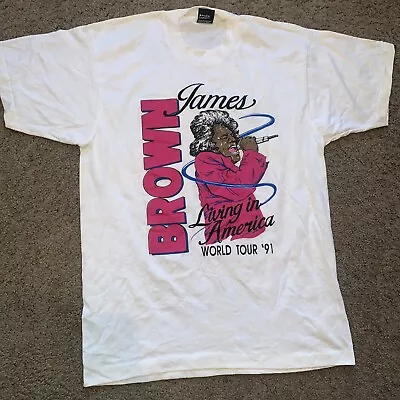 VTG James Brown Large Tour Tee Shirt Living In America 1991  Single Stitch • $150