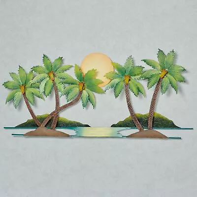 Paradise Palm Tree Tropical Wall Art Beach Sunset Metal Home Indoor Outdoor • $125