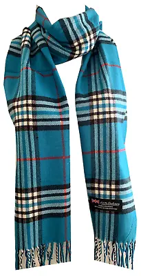 New Winter Womens Mens 100% Cashmere Wool Wrap Scarf Plaid Scarves Turquoise(04) • $7.99